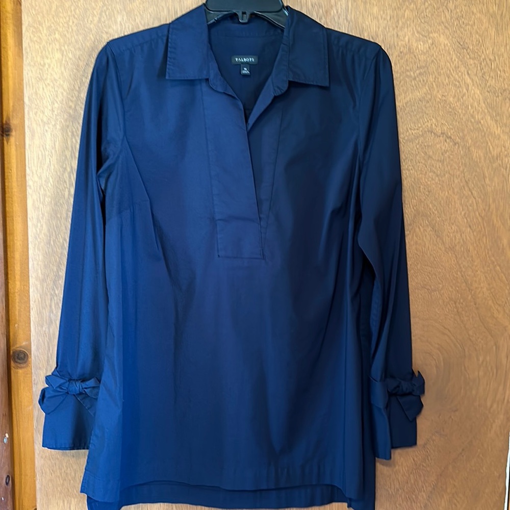 Navy Talbots long sleeve blouse - size M